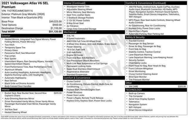 Used 2021 Volkswagen Atlas SEL Premium image 34