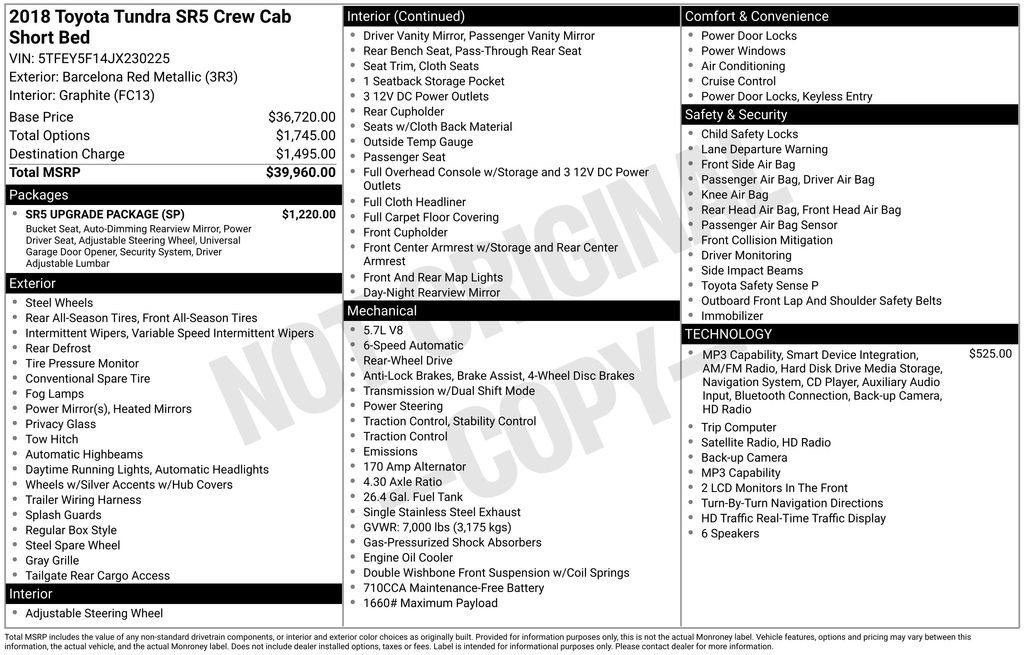 Used 2018 Toyota Tundra SR5 w/ SR5 Upgrade Package RWD image 44