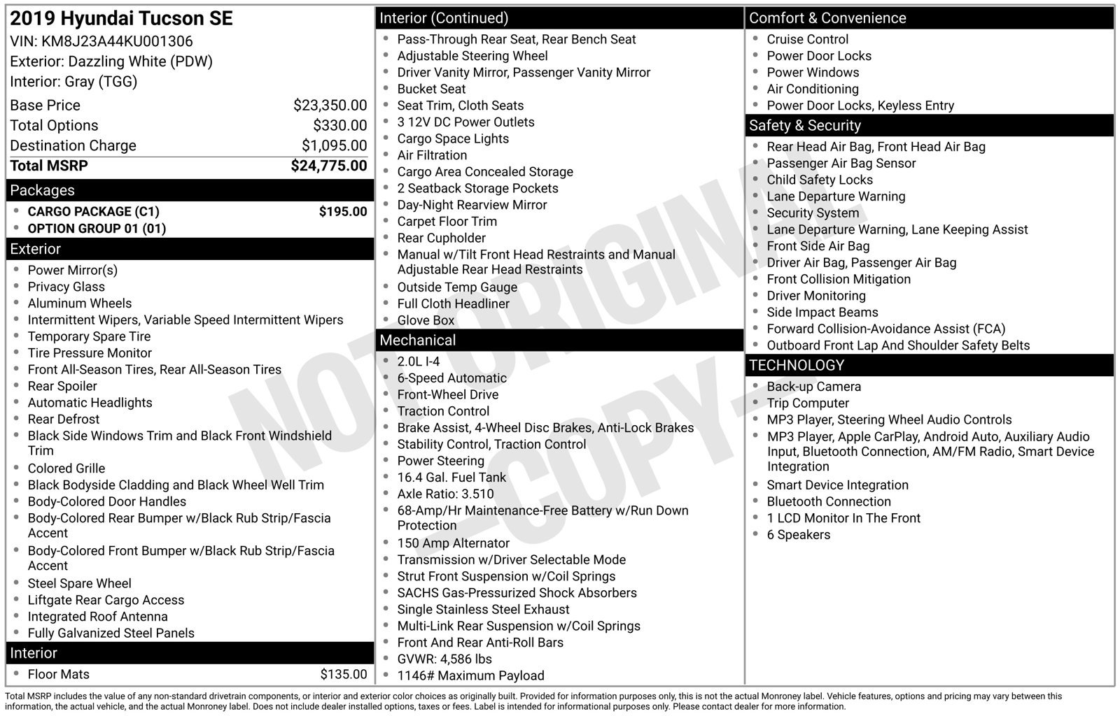 Used 2019 Hyundai Tucson SE w/ Cargo Package FWD image 5