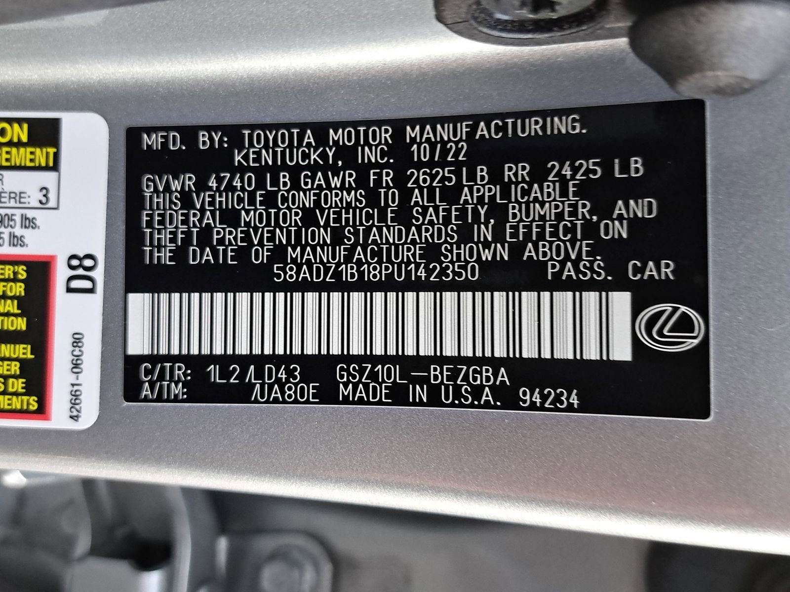 Used 2023 Lexus ES 350 w/ Premium Package image 39