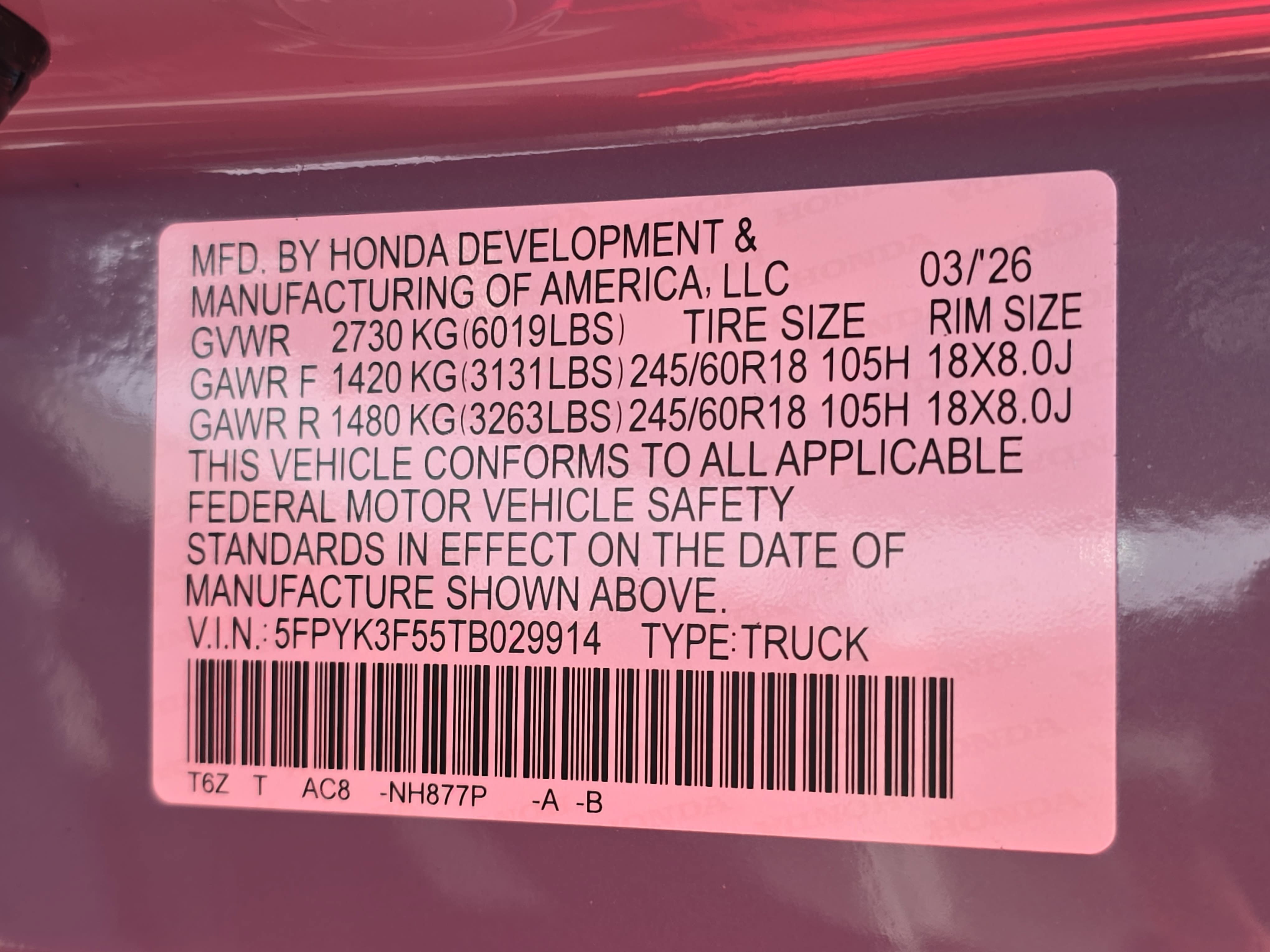 New 2026 Honda Ridgeline RTL image 35