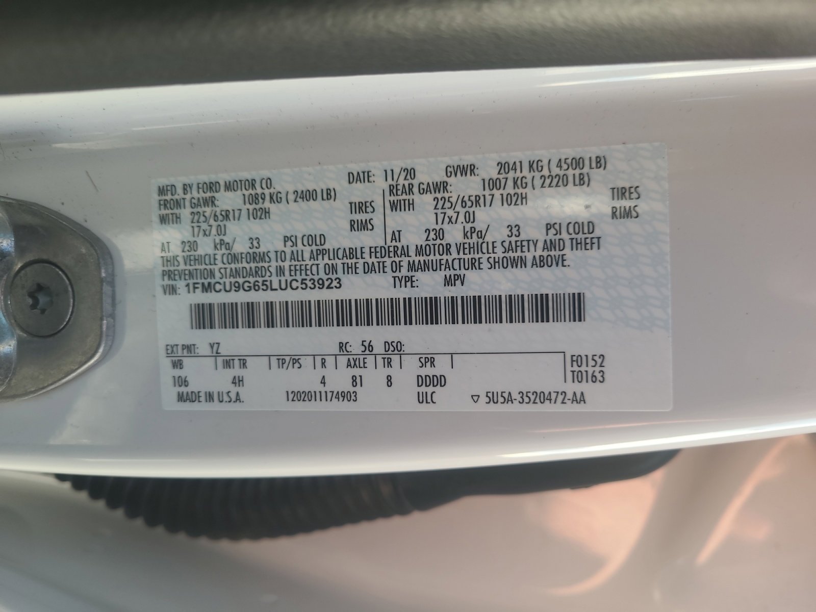Used 2020 Ford Escape SE image 24