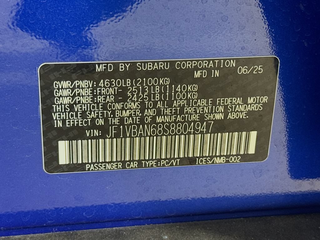 Certified 2025 Subaru WRX Limited AWD/4WD image 29