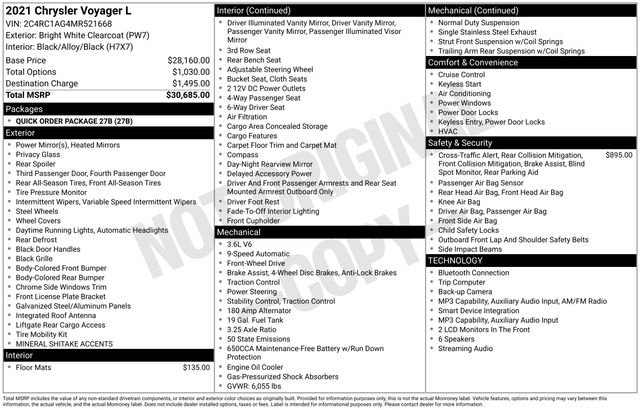 Used 2021 Chrysler Voyager L FWD image 7