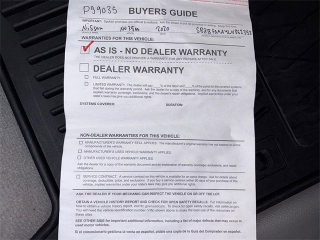 Used 2020 Nissan NV 3500 SV w/ Navigation Package image 40