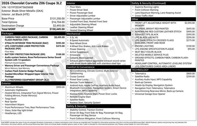 New 2026 Chevrolet Corvette Z06 RWD image 4