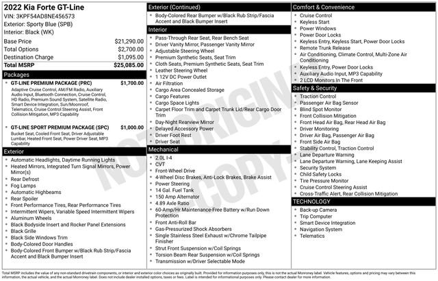 Certified 2022 Kia Forte GT-Line w/ GT-Line Premium Package image 32