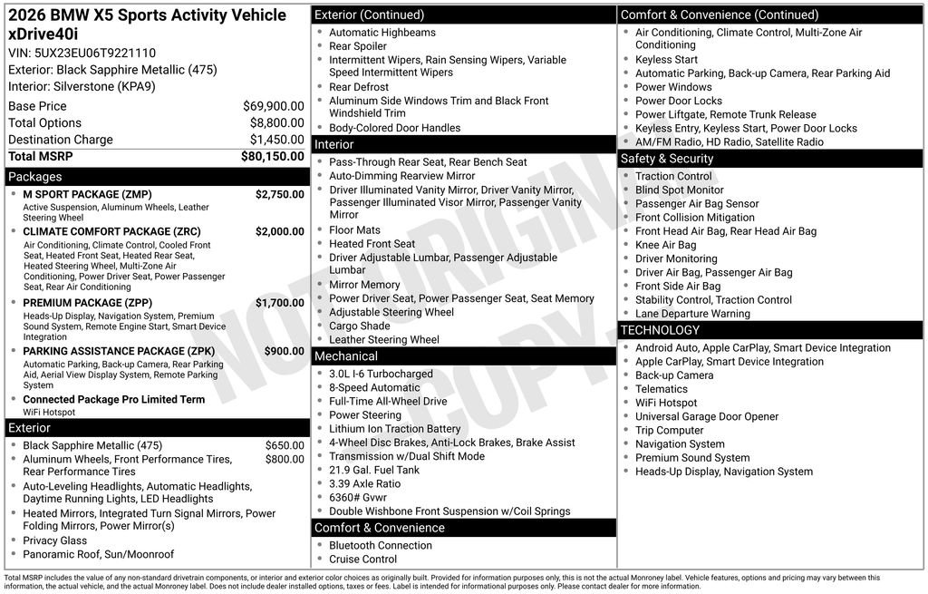 New 2026 BMW X5 xDrive40i w/ M Sport Package image 2