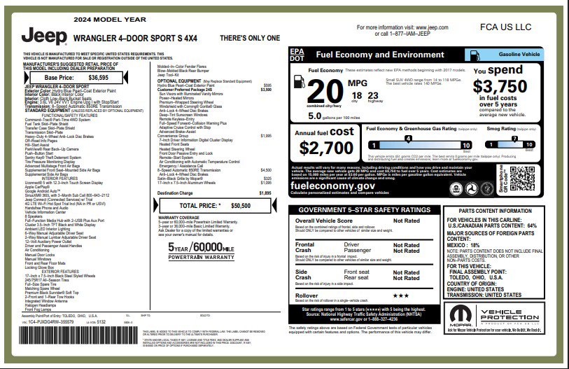 Used 2024 Jeep Wrangler Sport S image 4