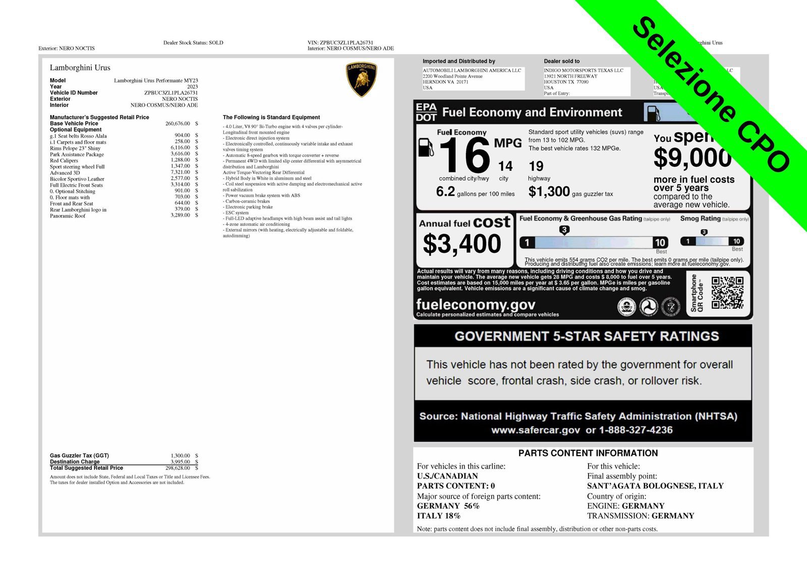 Used 2023 Lamborghini Urus Performante AWD/4WD image 4
