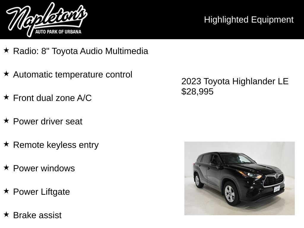 Used 2023 Toyota Highlander LE AWD/4WD image 15