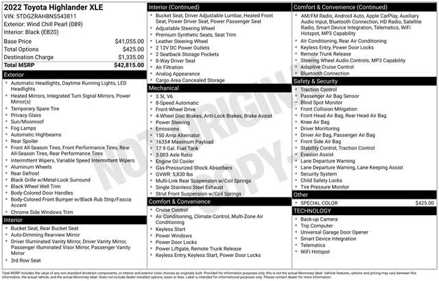 Used 2022 Toyota Highlander XLE FWD image 15