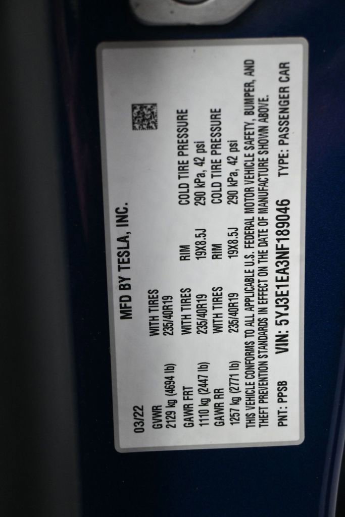Used 2022 Tesla Model 3 Standard Range RWD image 8
