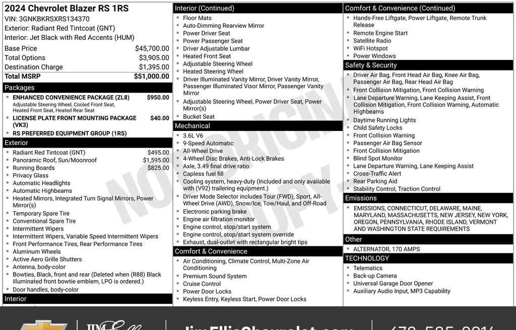 New 2024 Chevrolet Blazer RS w/ Enhanced Convenience Package image 7