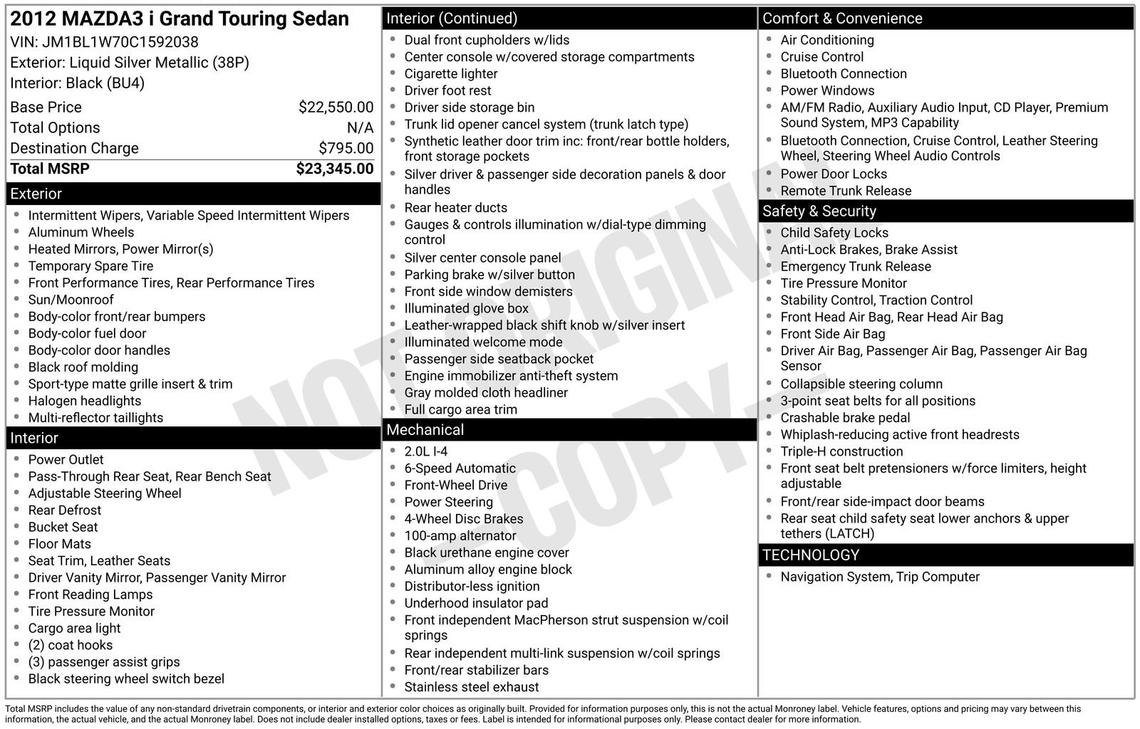 Used 2012 MAZDA MAZDA3 i Grand Touring image 37