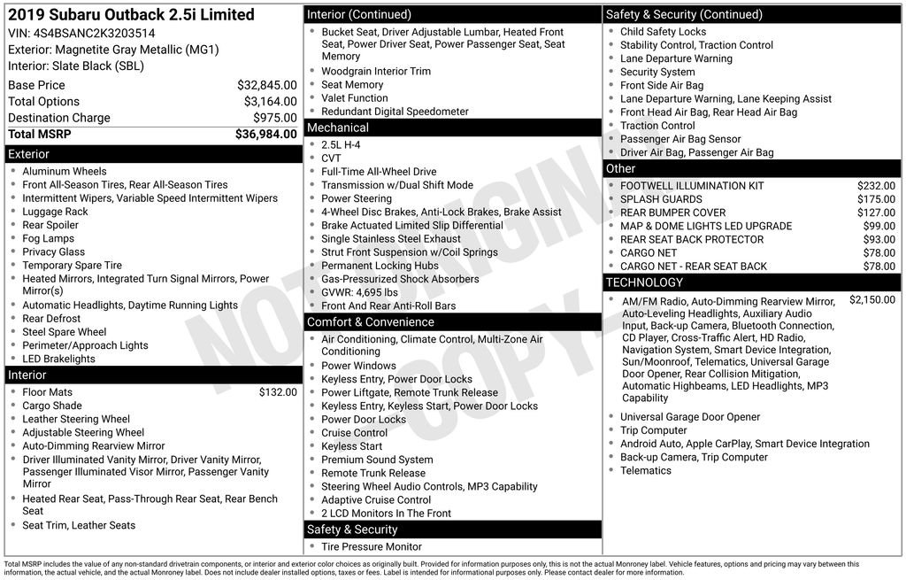 Used 2019 Subaru Outback 2.5i Limited image 26