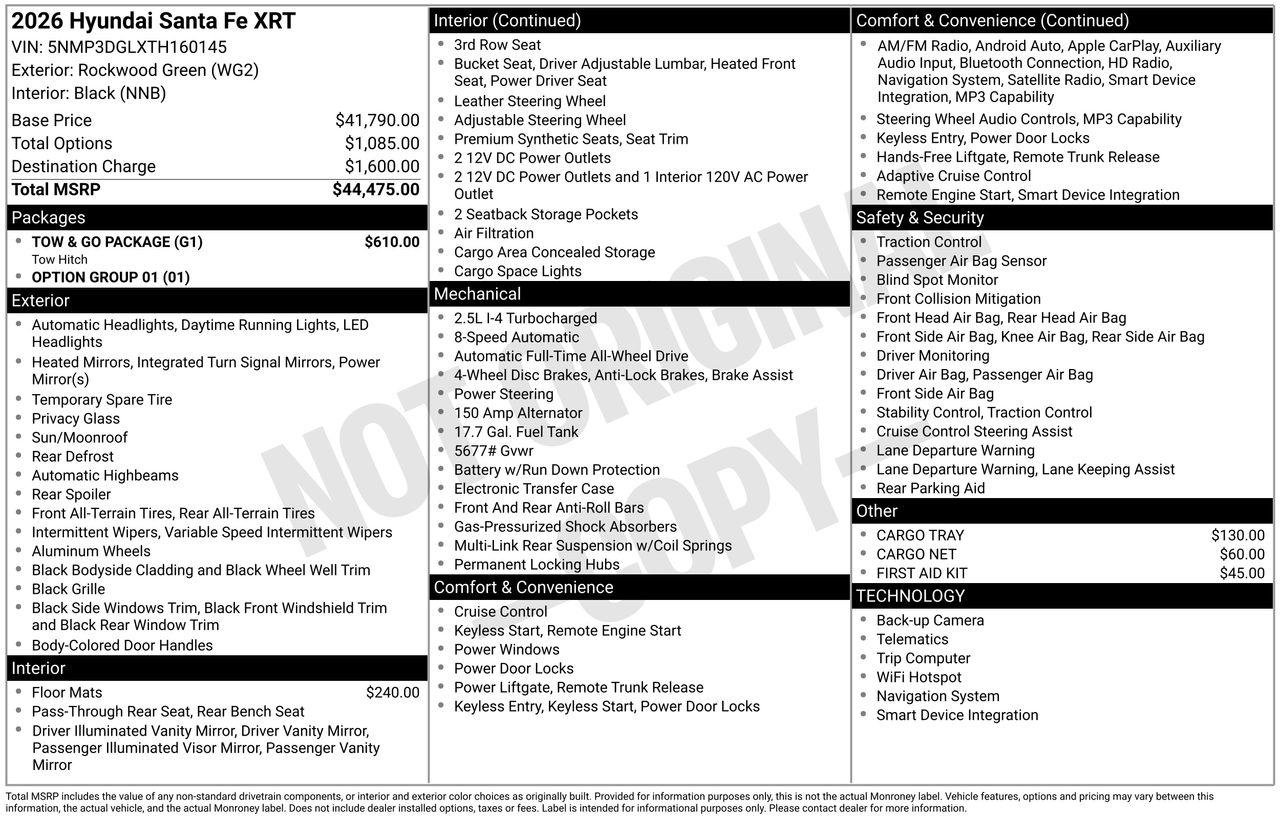 New 2026 Hyundai Santa Fe XRT w/ Tow & Go Package AWD/4WD image 37
