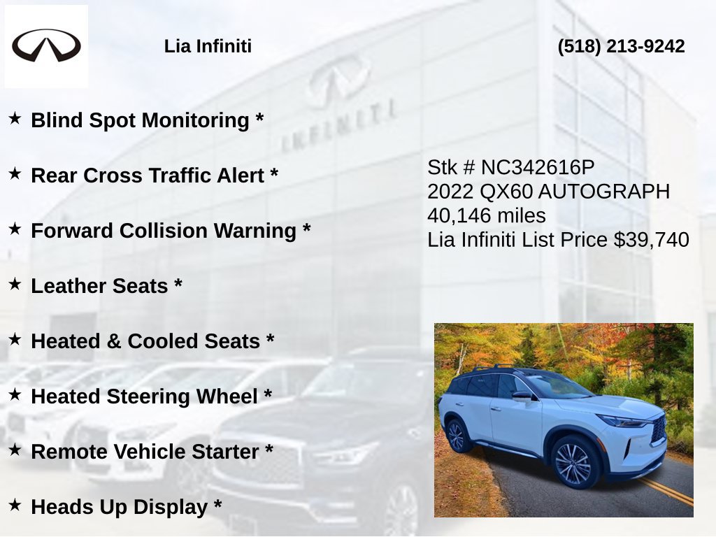 Certified 2022 INFINITI QX60 Autograph w/ Cargo Package AWD/4WD image 20
