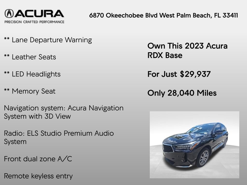 Certified 2023 Acura RDX w/ Technology Package FWD image 14