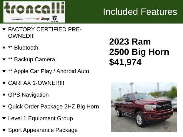 Certified 2023 RAM 2500 Big Horn w/ Level 1 Equipment Group AWD/4WD image 5