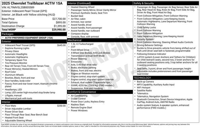 Used 2025 Chevrolet TrailBlazer ACTIV FWD image 3