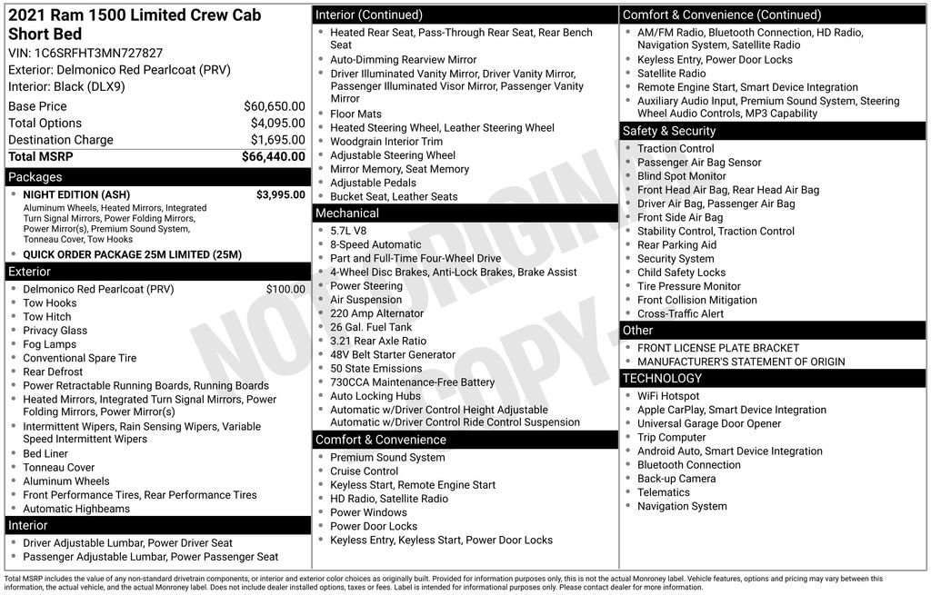 Used 2021 RAM 1500 Limited w/ Night Edition image 60