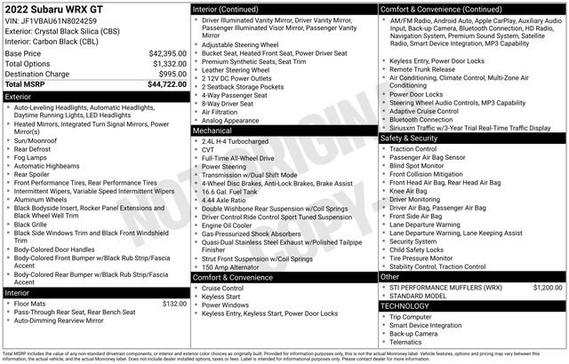 Used 2022 Subaru WRX GT image 10