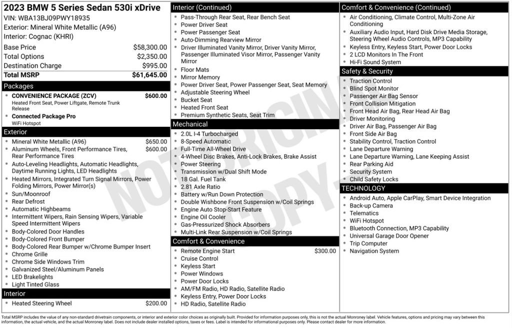 Certified 2023 BMW 530i xDrive w/ Convenience Package AWD/4WD image 6