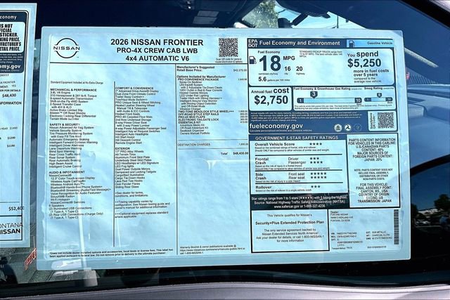 New 2026 Nissan Frontier PRO-4X w/ Pro-4x Convenience Package image 14