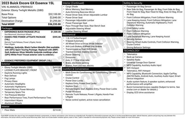 Used 2023 Buick Encore GX Essence w/ Experience Buick Package AWD/4WD image 6