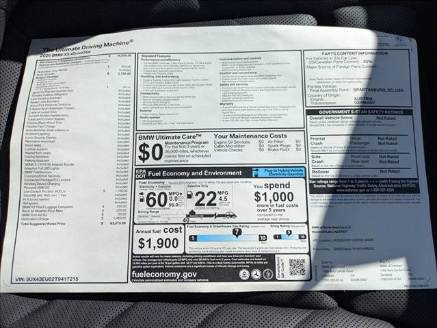 New 2026 BMW X5 xDrive50e w/ M Sport Package AWD/4WD image 17