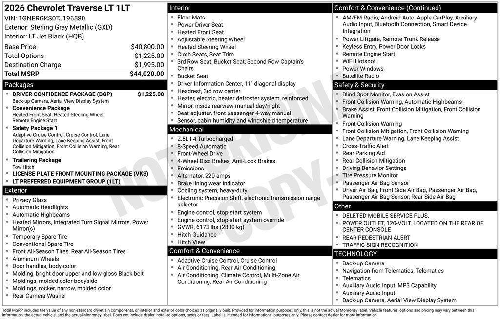 Used 2026 Chevrolet Traverse LT w/ Driver Confidence Package FWD image 5