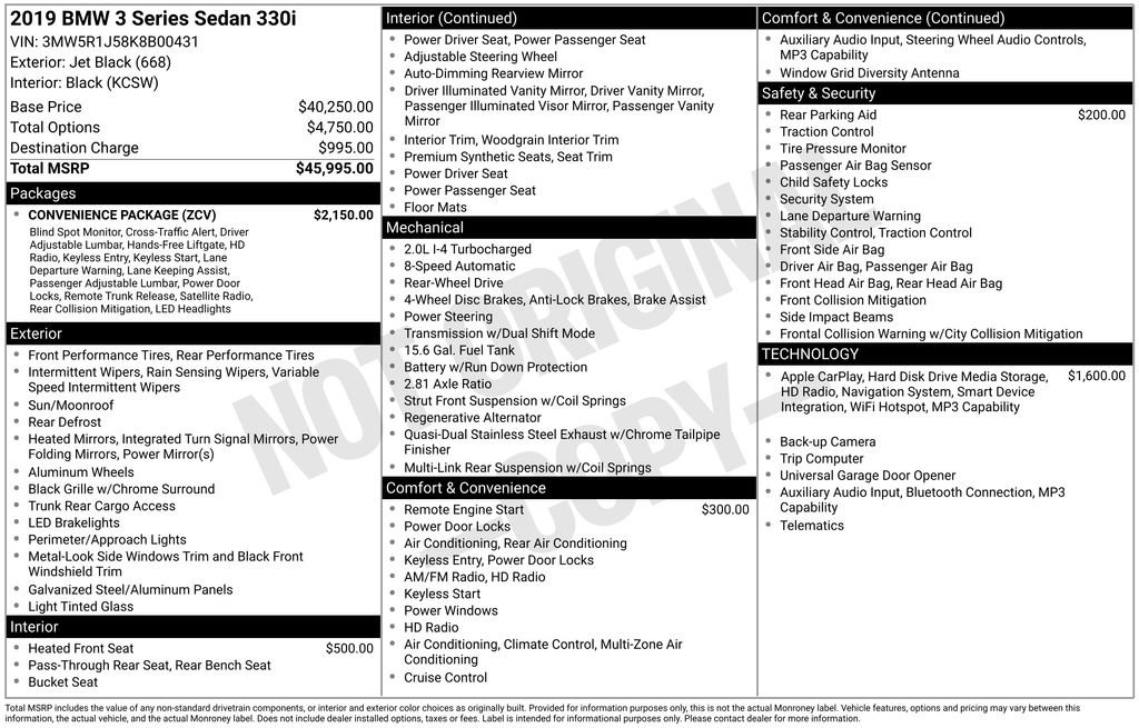 Used 2019 BMW 330i Sedan w/ Convenience Package image 46