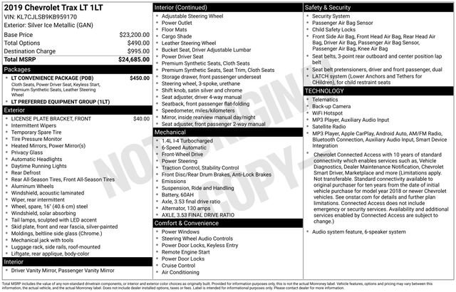 Used 2019 Chevrolet Trax LT w/ LT Convenience Package FWD image 25