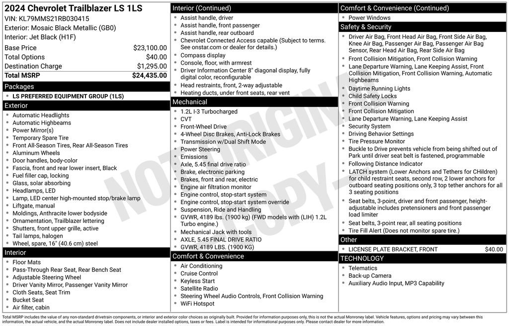 Used 2024 Chevrolet TrailBlazer LS FWD image 6
