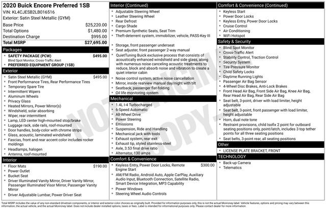 Used 2020 Buick Encore Preferred w/ Safety Package image 7