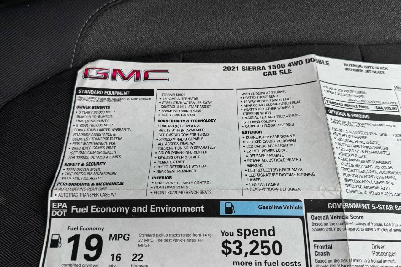 Used 2021 GMC Sierra 1500 SLE w/ Preferred Package AWD/4WD image 40