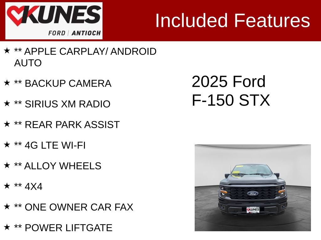 Certified 2025 Ford F150 STX w/ Equipment Group 200A Standard AWD/4WD image 3