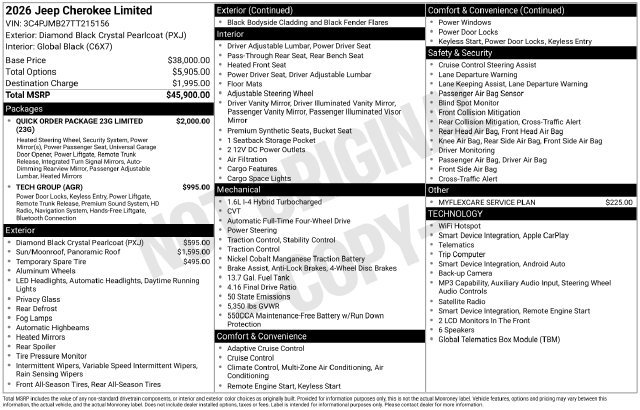 New 2026 Jeep Cherokee Limited AWD/4WD image 2