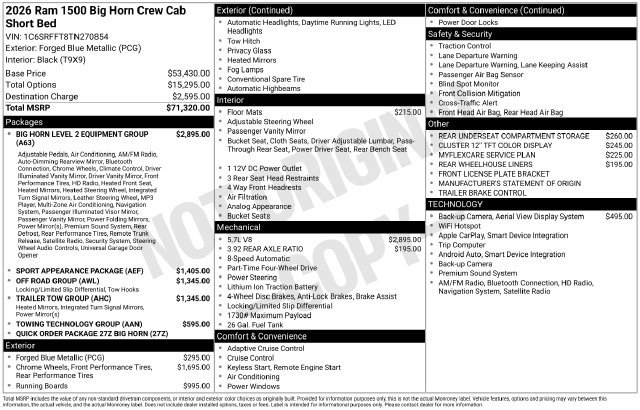 New 2026 RAM 1500 Big Horn AWD/4WD image 27
