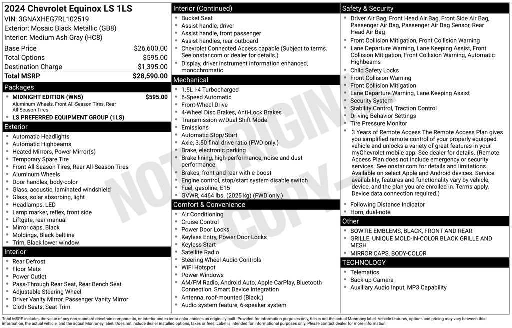 Used 2024 Chevrolet Equinox LS w/ Midnight Edition FWD image 24