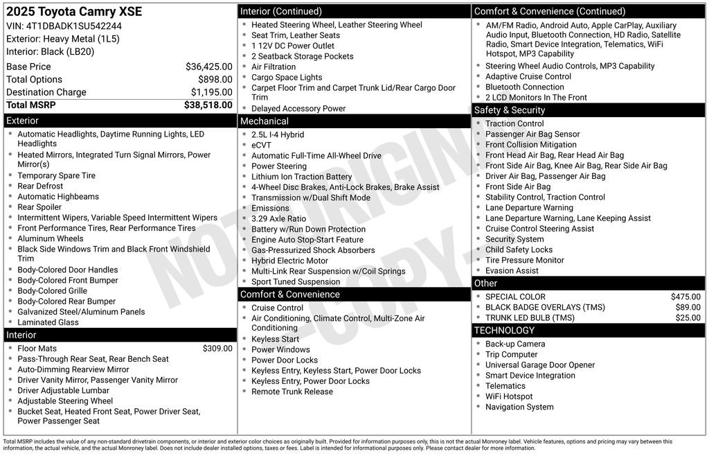 Used 2025 Toyota Camry XSE image 35