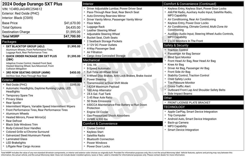 Used 2024 Dodge Durango SXT w/ SXT Blacktop Group AWD/4WD image 4