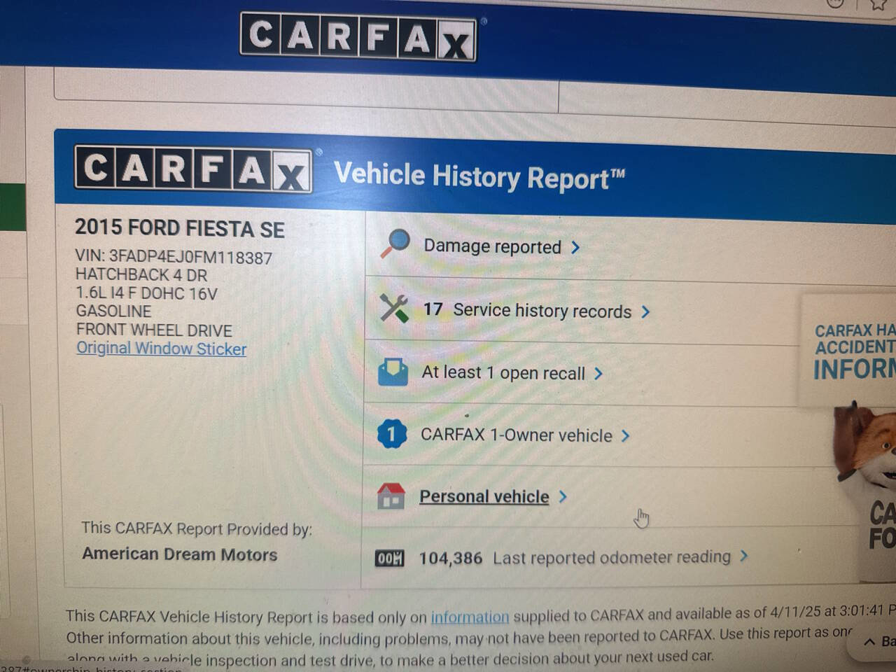 Used 2015 Ford Fiesta SE image 11