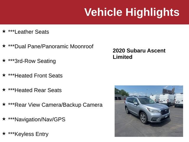 Used 2020 Subaru Ascent Limited w/ Technology Package AWD/4WD image 10