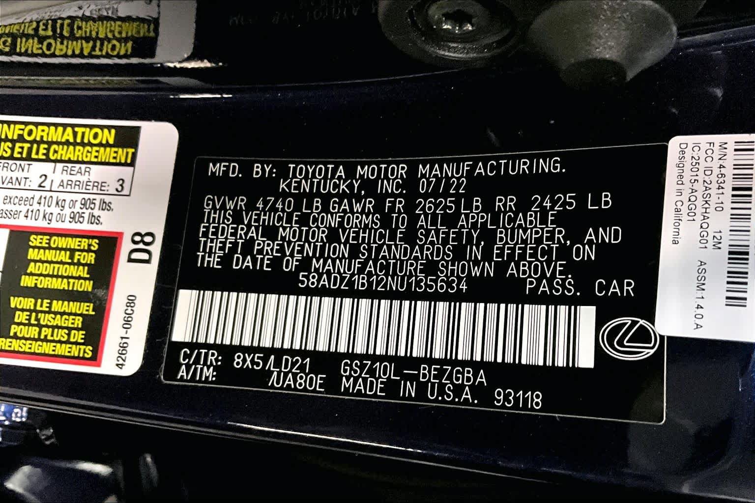 Used 2022 Lexus ES 350 w/ Premium Package FWD image 37