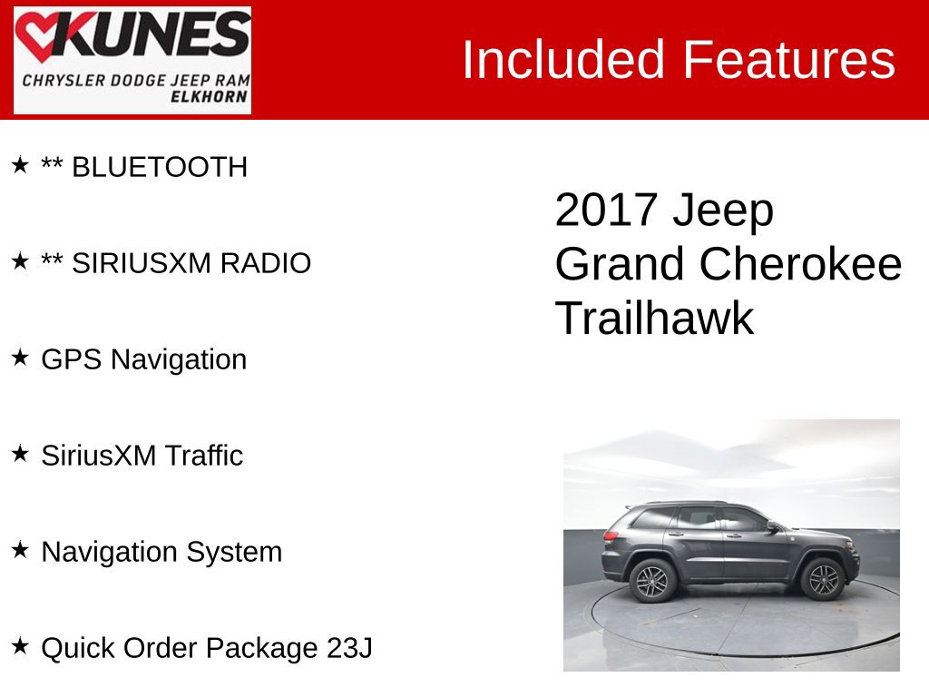Used 2017 Jeep Grand Cherokee Trailhawk AWD/4WD image 3