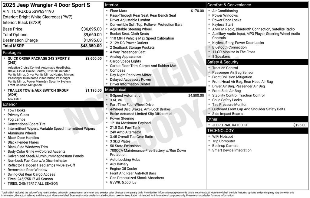 New 2025 Jeep Wrangler Sport S image 6