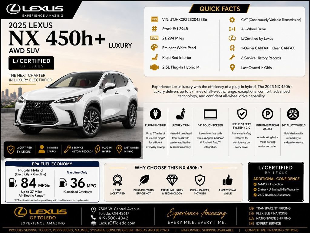 Used 2025 Lexus NX 450h+ AWD w/ Accessory Package (2T)