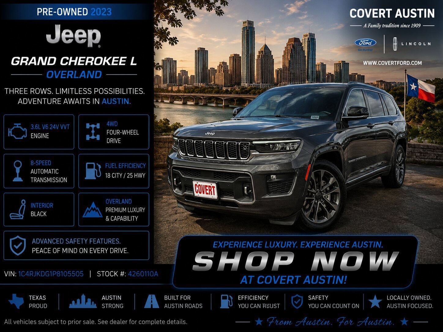 Used 2023 Jeep Grand Cherokee L Overland w/ Advanced Protech Group III AWD/4WD image 1